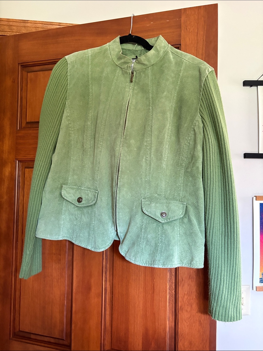 Y2K Live a Little Green Suede Jacket